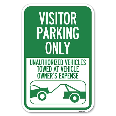 Parking Restriction Sign Visitor Parking Heavy-Gauge Aluminum Sign